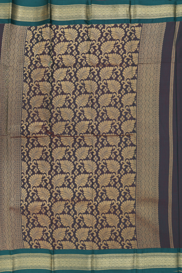 Apoorva Cotton Saree In Rust Red With Stripes Design