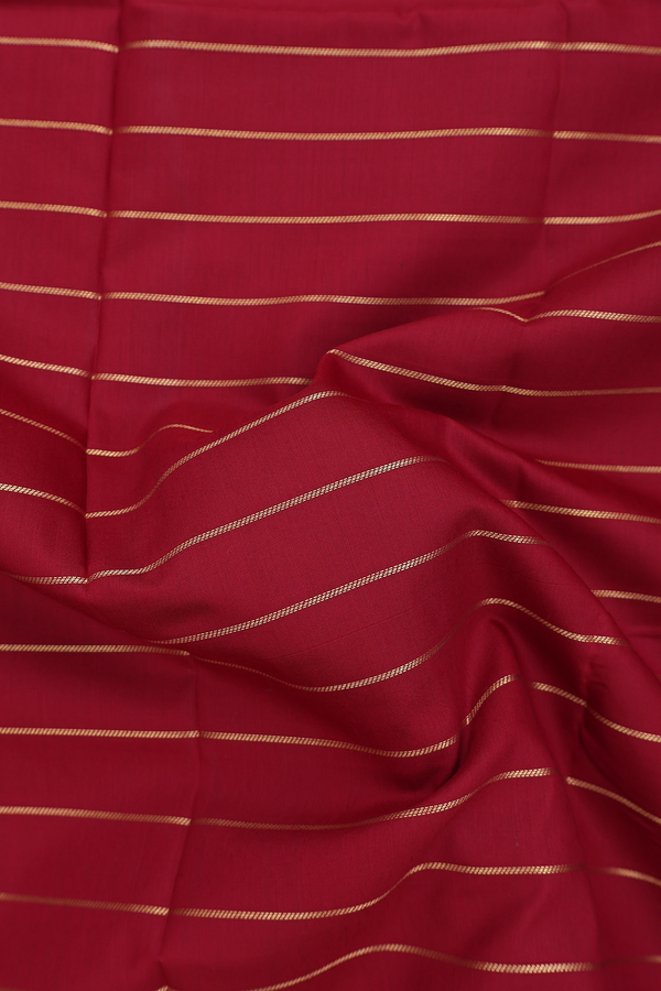 Apoorva Cotton Saree In Rust Red With Stripes Design