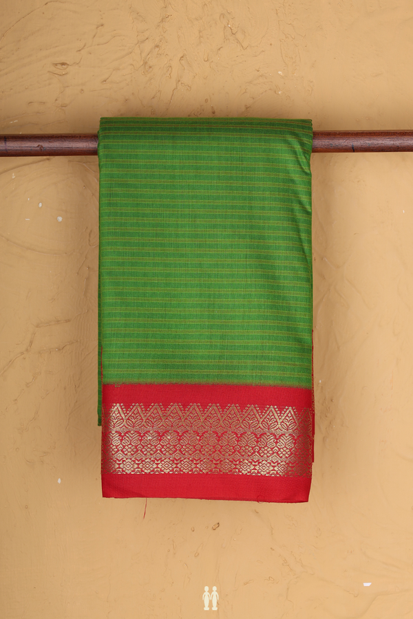 Apoorva Cotton Saree In Shades Of Green Stripes Design
