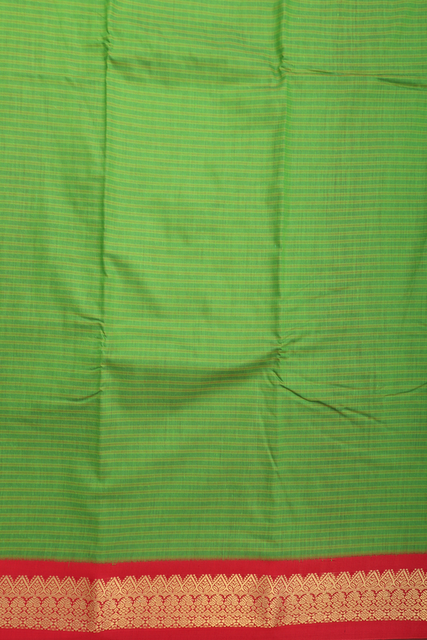 Apoorva Cotton Saree In Shades Of Green Stripes Design