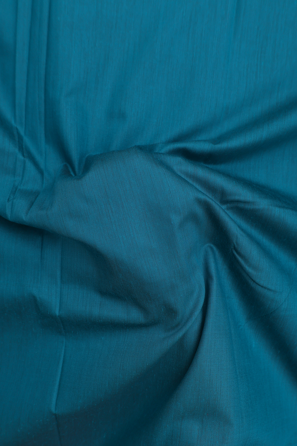 Apoorva Cotton Saree In Teal Blue With Contrast Border