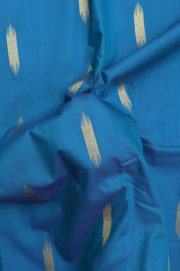 Apoorva Cotton Saree In Teal Blue With Zari Buttas