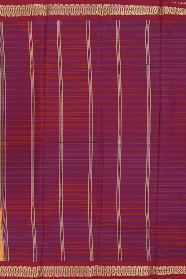 Apoorva Cotton Saree In Yellow With Stripes Design