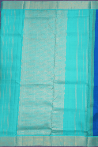 Arai Maadam Border Cobalt Blue Nine Yards Silk Saree