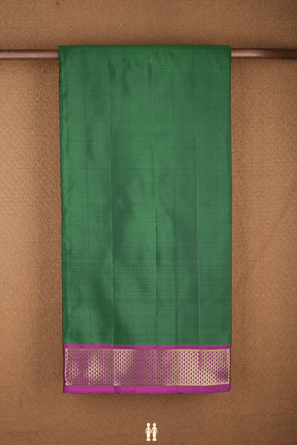 Arai Maadam Border Emerald Green Nine Yards Silk Saree
