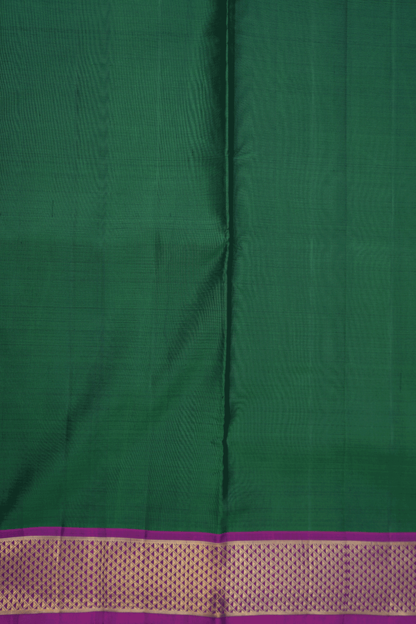 Arai Maadam Border Emerald Green Nine Yards Silk Saree