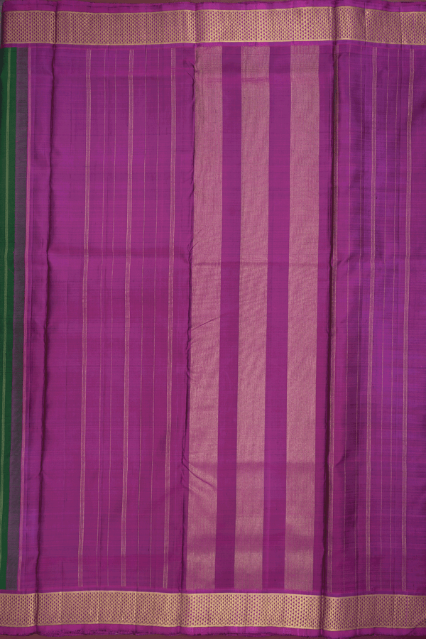 Arai Maadam Border Emerald Green Nine Yards Silk Saree