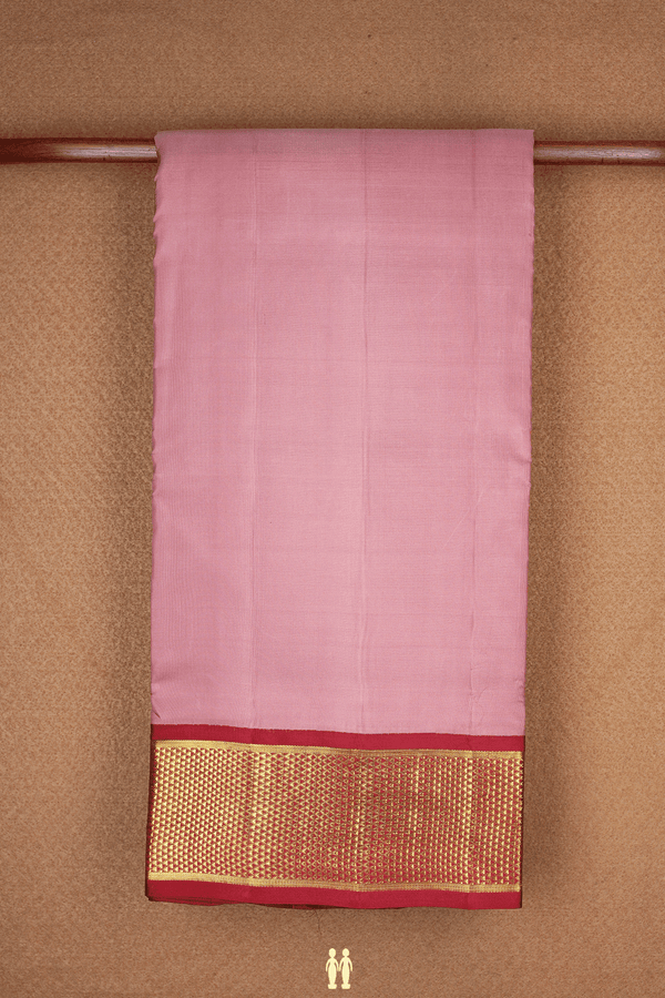 Arai Maadam Border Plain Dusty Pink Nine Yards Silk Saree