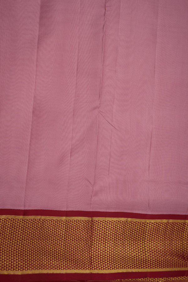 Arai Maadam Border Plain Dusty Pink Nine Yards Silk Saree