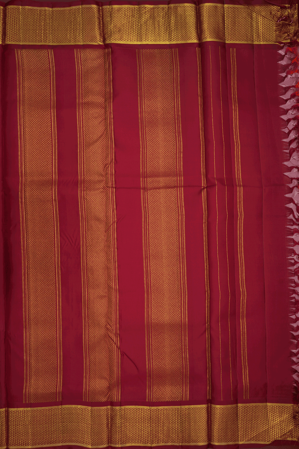 Arai Maadam Border Plain Dusty Pink Nine Yards Silk Saree
