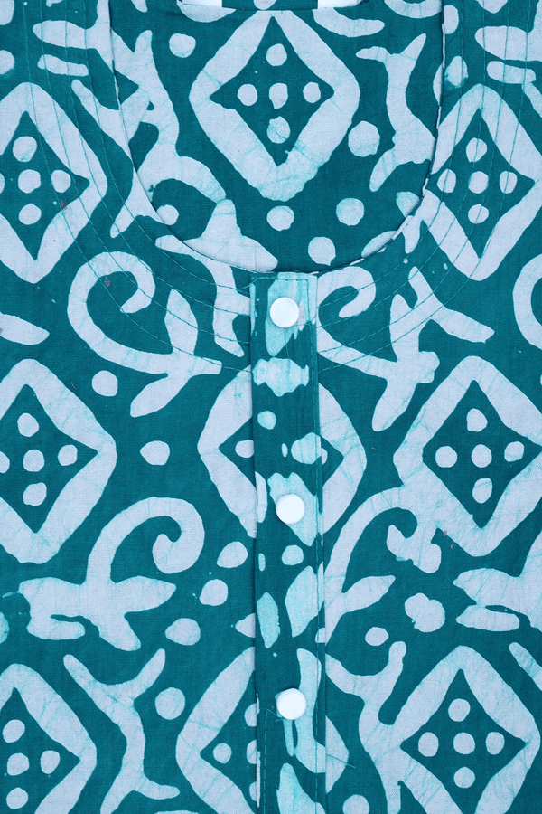 Assorted Green And Blue Set Of 2 Free Size Cotton Nighties