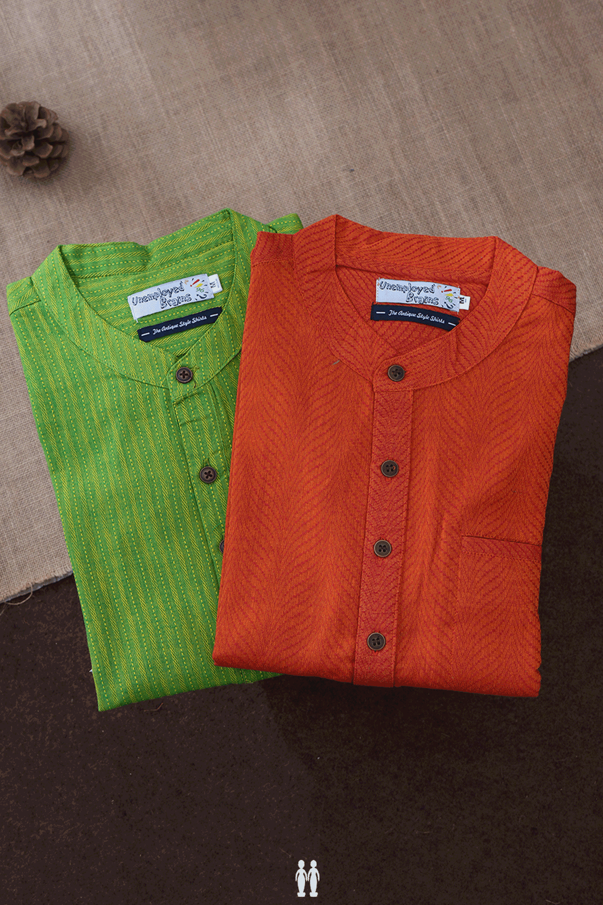 Assorted Green And Red Set Of 2 Size 38 Cotton Short Kurta