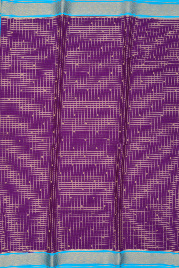 Mysore Silk Saree In Purple With Checks Design