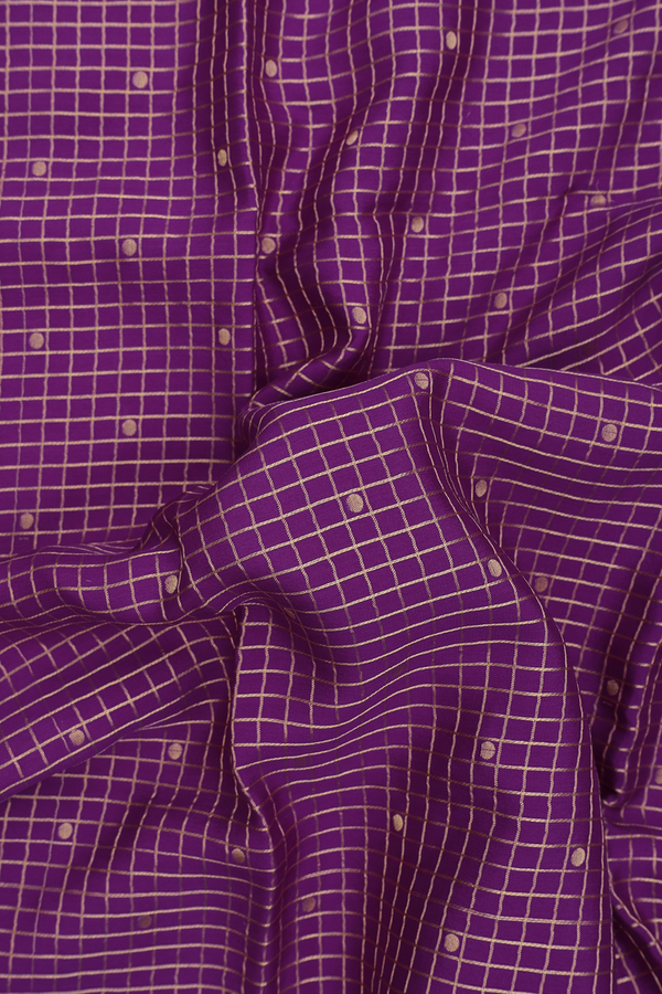 Mysore Silk Saree In Purple With Checks Design