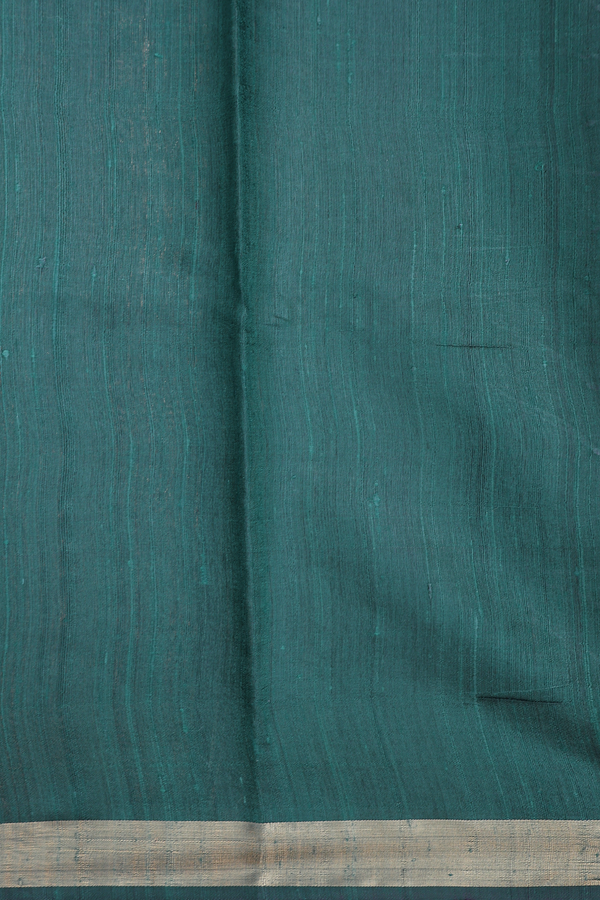 Jute Saree In Green With Paisley Buttas