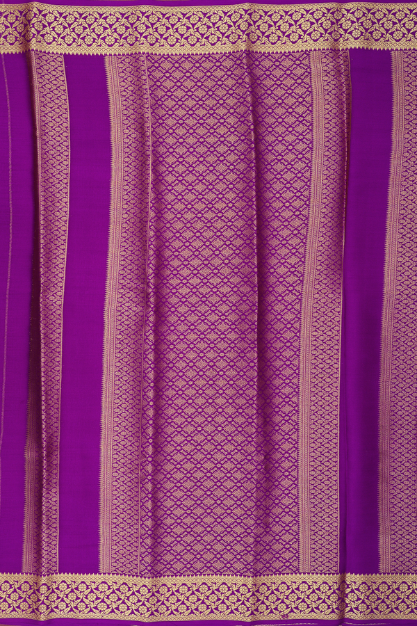 Mysore Silk Saree In Purple With Brocade Design