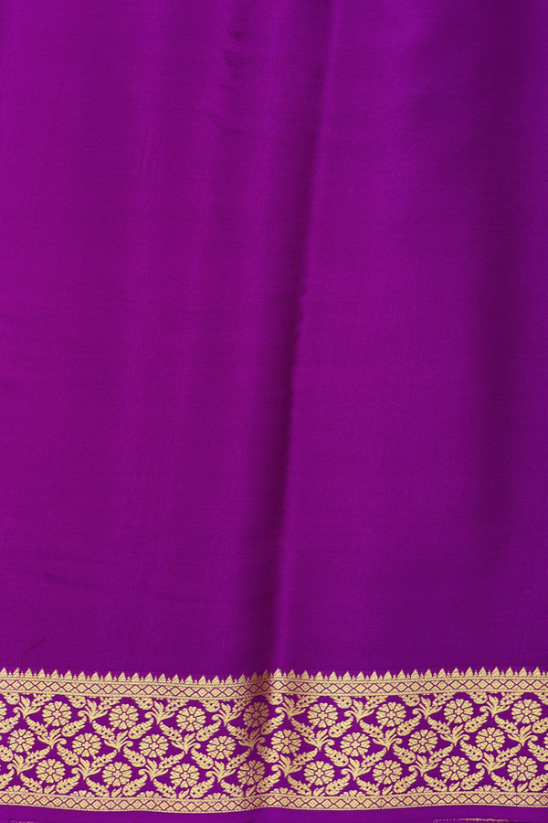 Mysore Silk Saree In Purple With Brocade Design