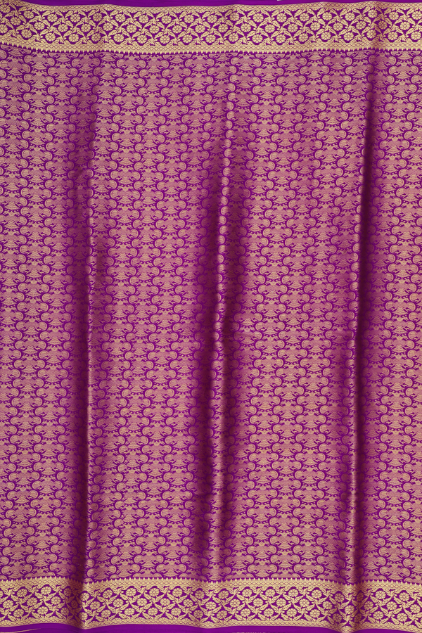 Mysore Silk Saree In Purple With Brocade Design