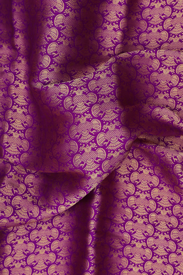 Mysore Silk Saree In Purple With Brocade Design