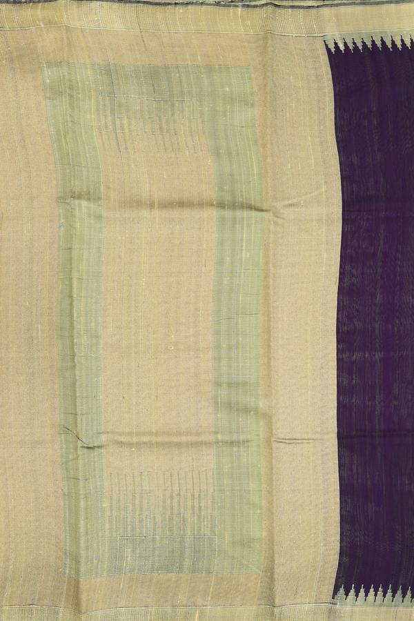 Jute Saree In Deep Purple With Zari Buttas