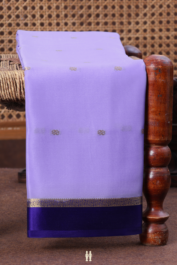 Mysore Silk Saree In Light Purple With Zari Buttas