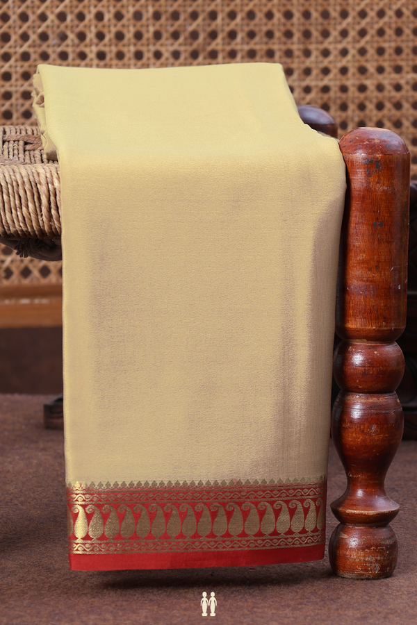 Mysore Silk Saree In Khaki With Contrast Border