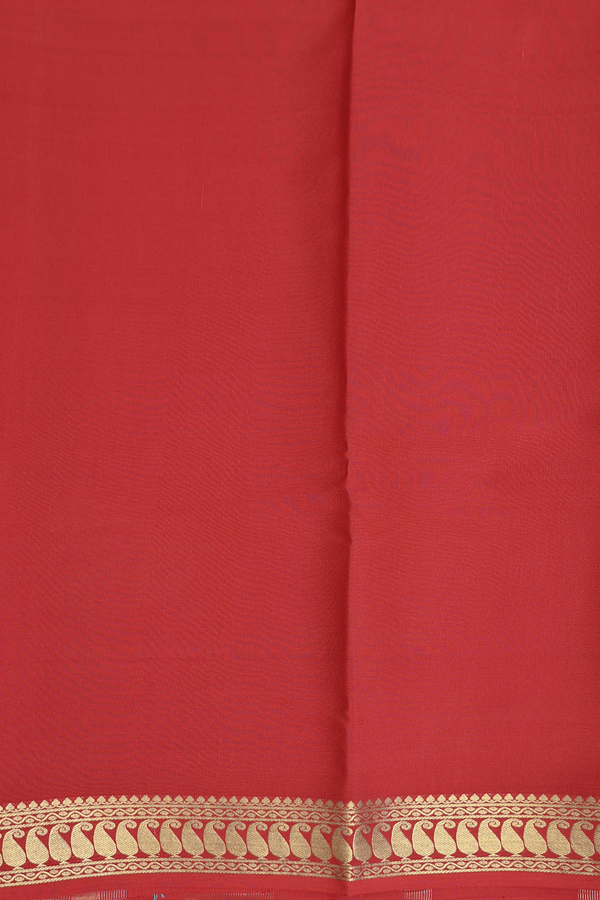 Mysore Silk Saree In Khaki With Contrast Border
