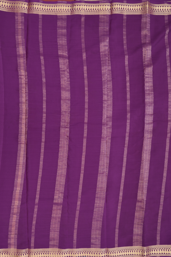 Mysore Silk Saree In Dusty Lavender With Contrast Border