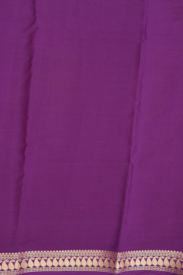 Mysore Silk Saree In Dusty Lavender With Contrast Border