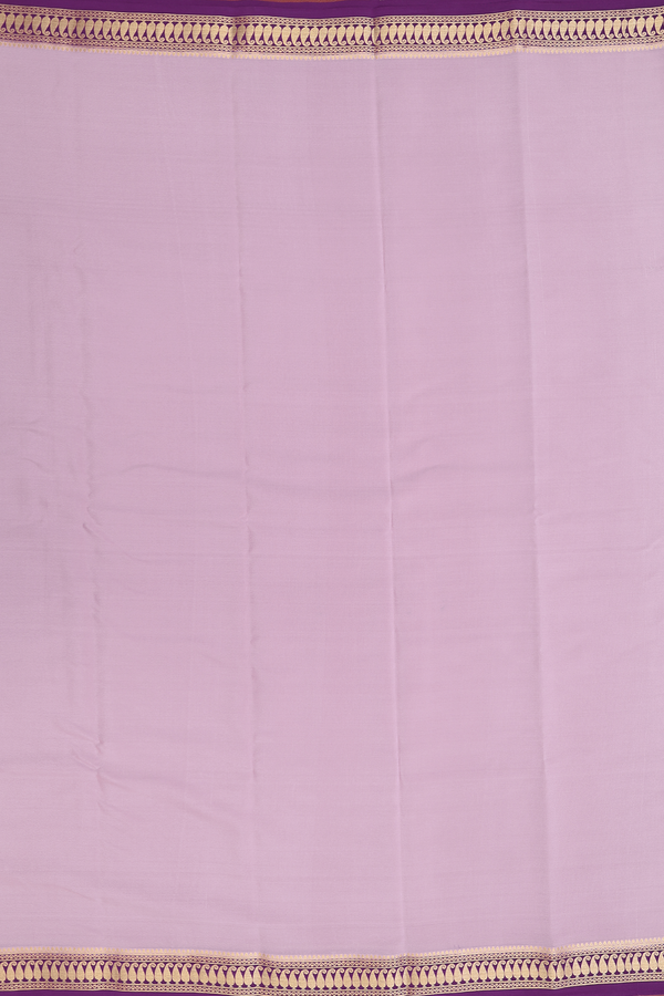 Mysore Silk Saree In Dusty Lavender With Contrast Border