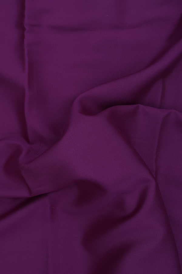 Mysore Silk Saree In Plain Deep Purple With Floral Border