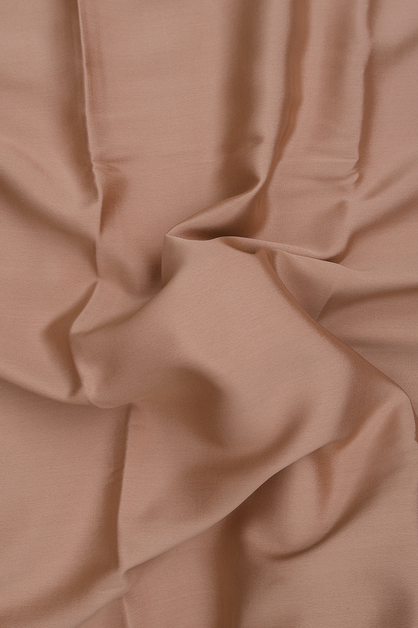 Mysore Silk Saree In Plain Rose Brown With Zari Border