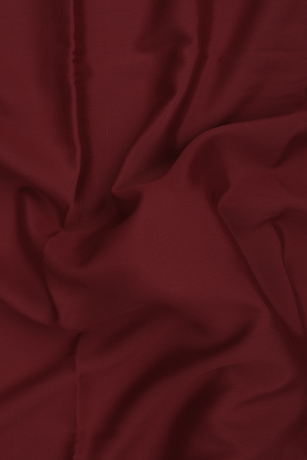 Mysore Silk Saree In Burgundy Red With Paisley Border