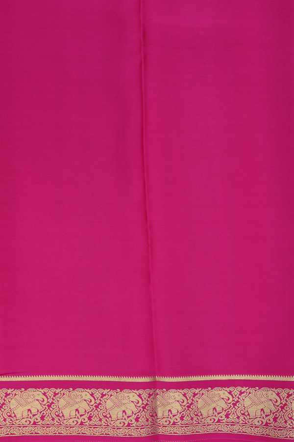 Mysore Silk Saree In Dark Pink With Zari Buttas