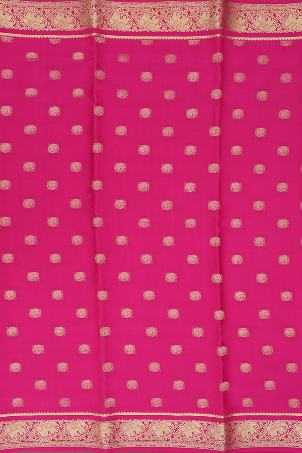 Mysore Silk Saree In Dark Pink With Zari Buttas