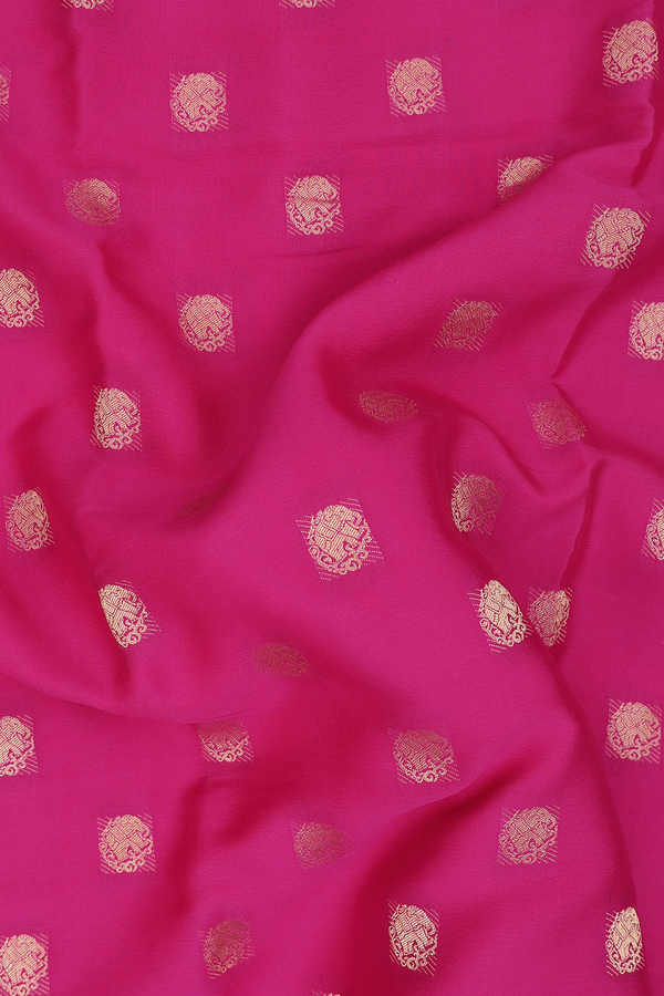 Mysore Silk Saree In Dark Pink With Zari Buttas