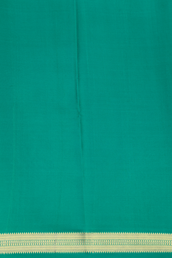 Mysore Silk Saree In Teal Green With Checks Design