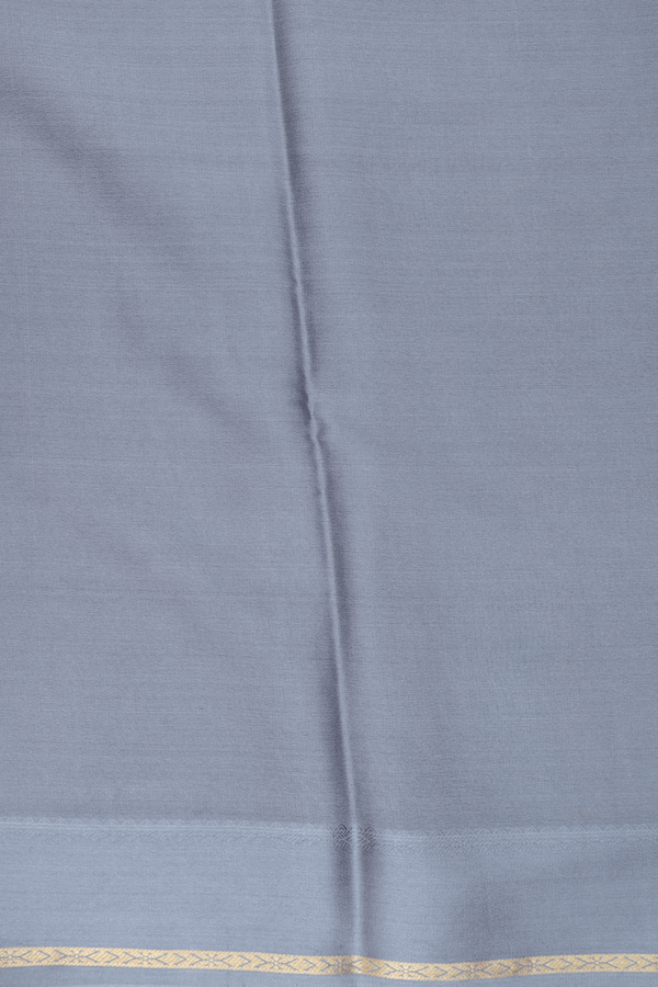 Mysore Silk Saree In Grey With Stripes Design
