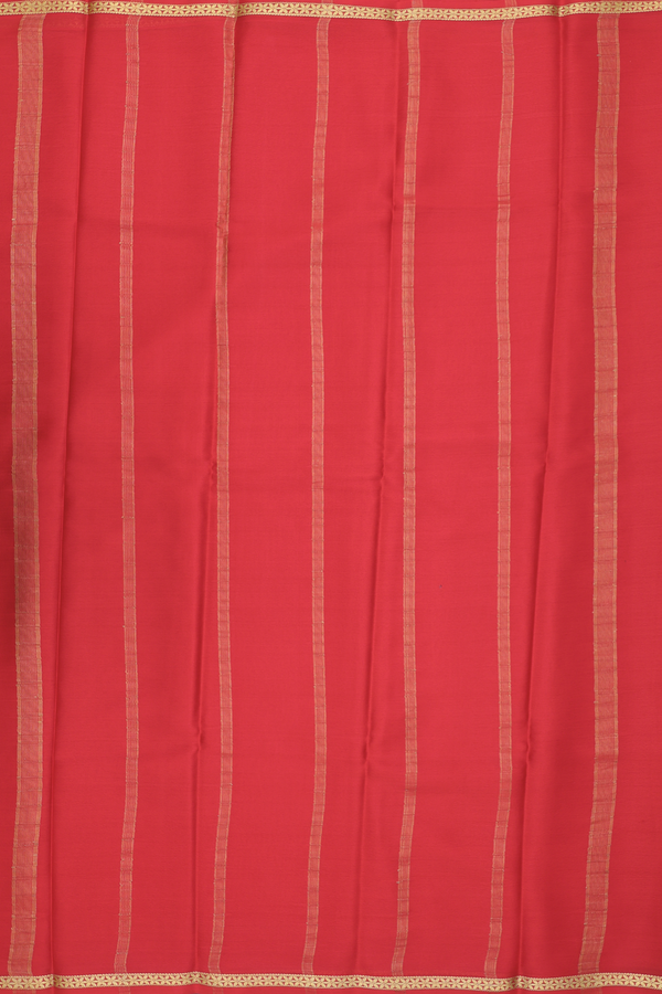 Mysore Silk Saree In Chilli Red With Zari Border