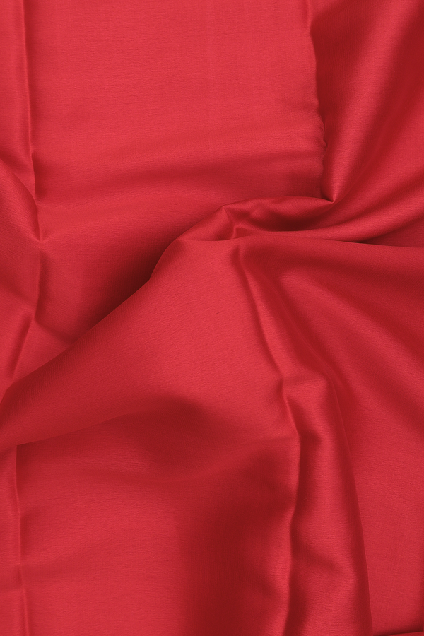 Mysore Silk Saree In Chilli Red With Zari Border