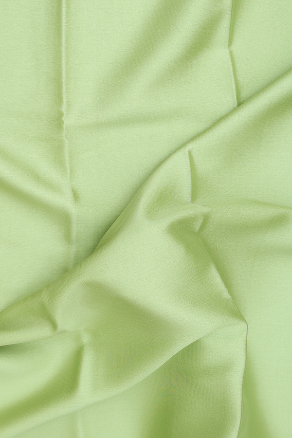 Mysore Silk Saree In Plain Pastel Green With Floral Border