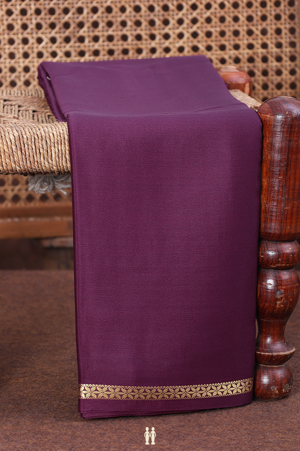 Mysore Silk Saree In Plum Purple With Zari Border