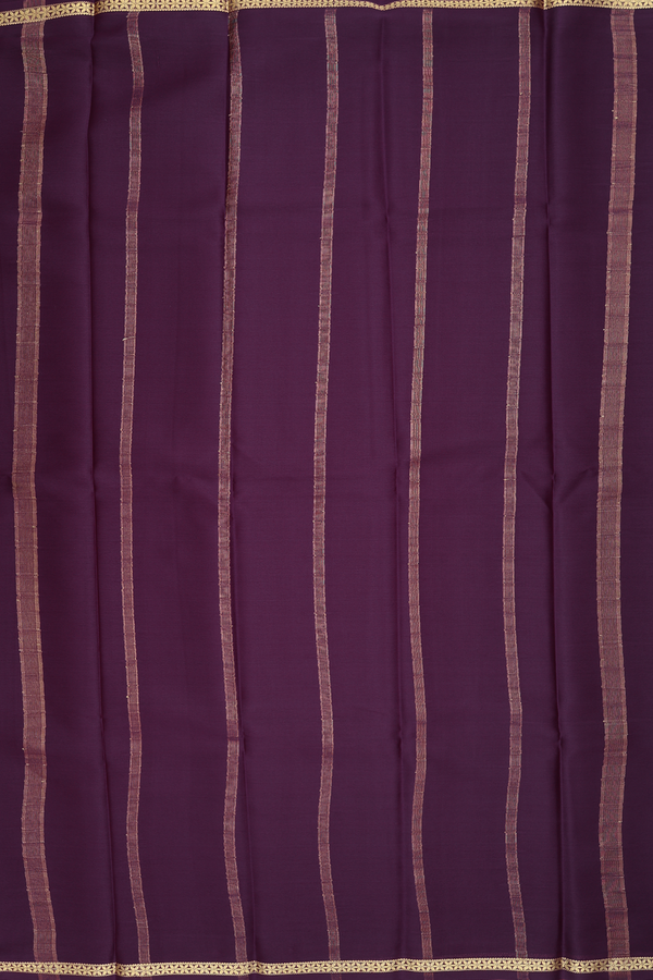 Mysore Silk Saree In Plum Purple With Zari Border