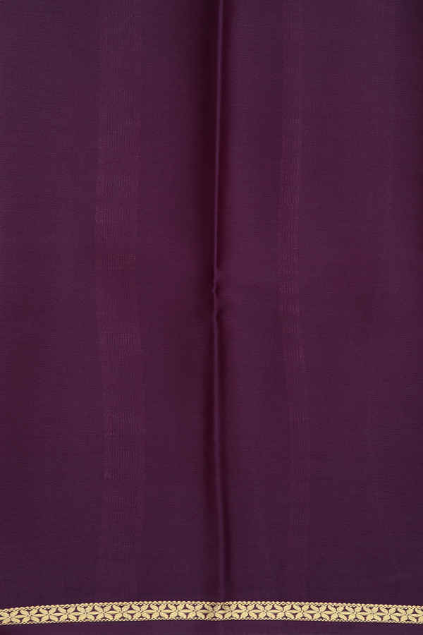 Mysore Silk Saree In Plum Purple With Zari Border