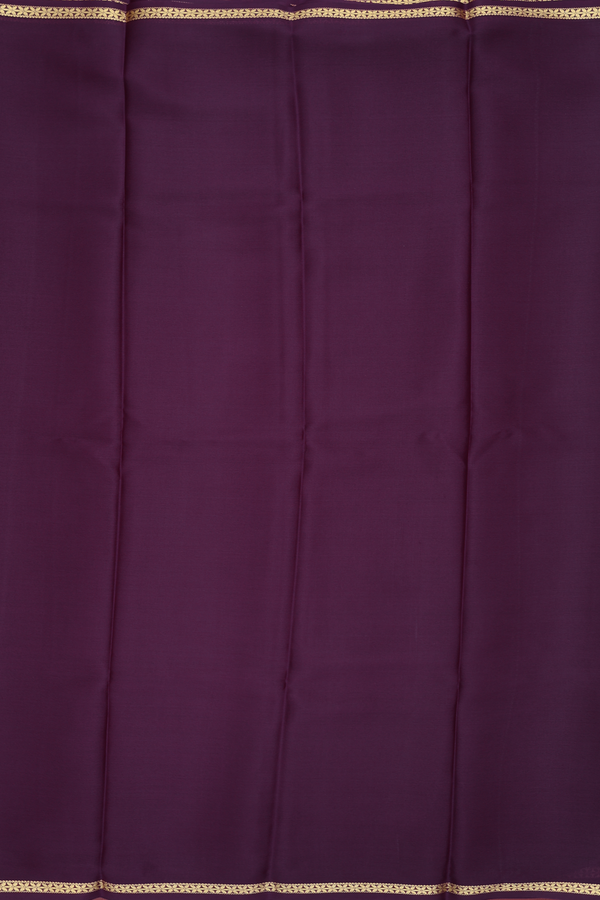 Mysore Silk Saree In Plum Purple With Zari Border