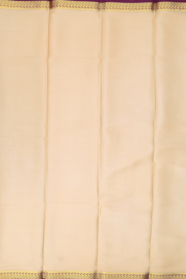 Mysore Silk Saree In Cream Color With Contrast Border