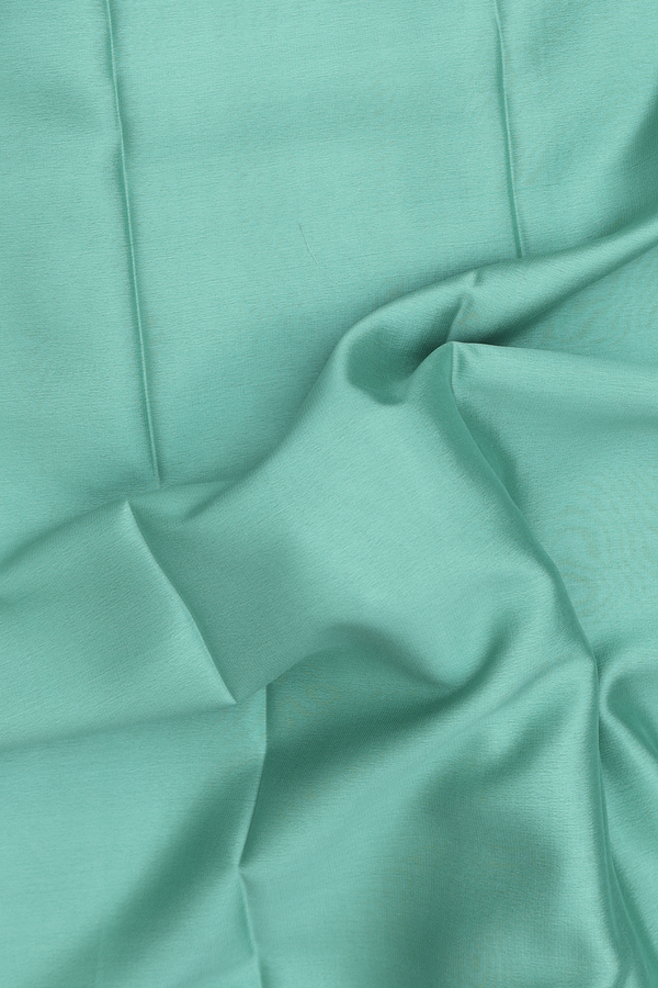 Mysore Silk Saree In Plain Dusty Mint With Contrast Border