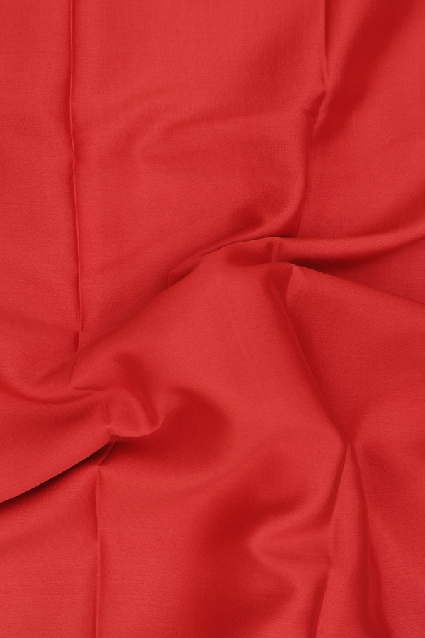 Mysore Silk Saree In Scarlet Red With Contrast Border