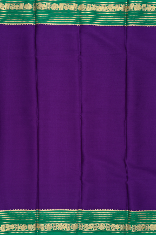 Mysore Silk Saree In Grape Purple With Contrast Border