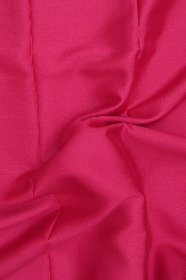Mysore Silk Saree In Rose Red With Contrast Border